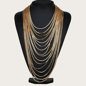 Gold multi layered necklace